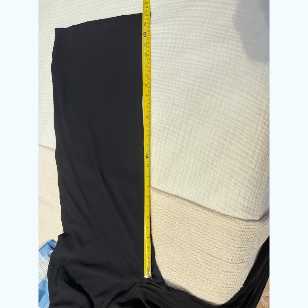 Eileen Fisher 100% Silk Black Wide Leg Cropped Trousers Side Zip Pants Size M - Picture 12 of 13